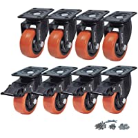 CoolYeah Rueda de rotación de 75mm-rueda PVC-clase industrial-rueda pesada de alta calidad(un paquete de 8-4 frenos-4…